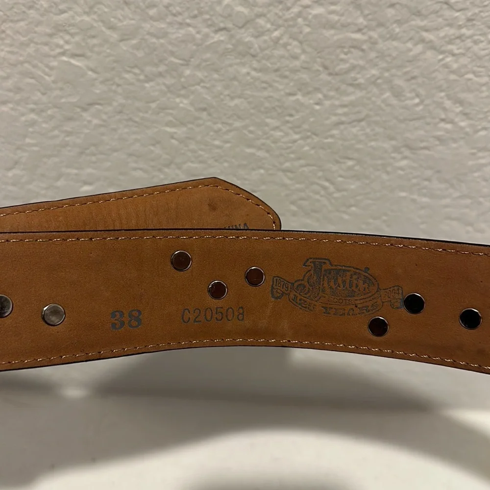 Justin Brown Leather Rhinestone Belt - Picture 4 of 4